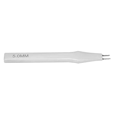 Afbeelding van 5 mm stalen tandbeitel voor leer, doe het zelf gereedschap lederperforatie, naaien, veters (2 pennen)