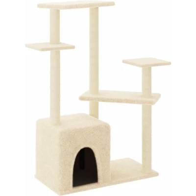 Afbeelding van vidaXL Kattenmeubel met sisal krabpalen 107,5 cm crèmekleurig
