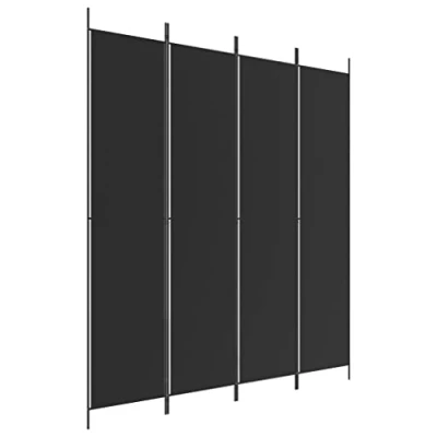 Afbeelding van vidaXL Scheidingswand, 4 panelen, zwart, 200 x 220 cm, stof