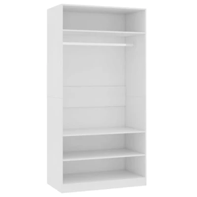 Afbeelding van Kledingkast 100x50x200 cm bewerkt hout wit