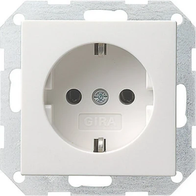 Afbeelding van GIRA 018803 Wandcontactdoos met randaarde Inzetstuk System 55, Standaard E2, Event, Event Clear, Opaque, Esprit, ClassiX Wit (glanzend)