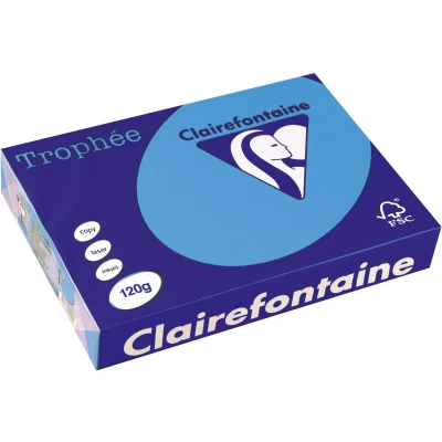 Afbeelding van Clairefontaine Trophée Intens, gekleurd papier, A4, 120 g, 250 vel, koningsblauw papier