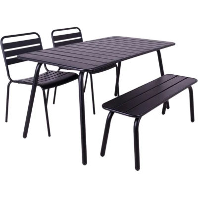 Afbeelding van MaximaVida metalen tuinset Max 150 cm zwart 4 delig bank zonder rugleuning