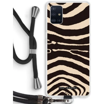 Afbeelding van Case Company® hoesje met Koord geschikt voor Samsung Galaxy A51 4G Arizona Zebra Telefoonhoesje Zwart Bescherming aan alle Kanten en Over de Schermrand