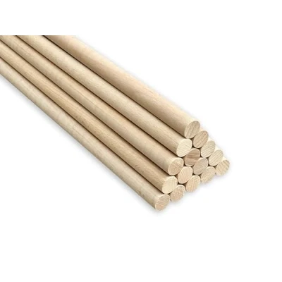 Afbeelding van 50 stuks beukenhouten stokjes 6 mm x 40 cm ronde houten stokken voor houtbewerking decoratie knutselen