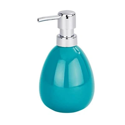 Afbeelding van WENKO Zeepdispenser, vloeistof, houder voor vloeibare zeep Polaris, turquoise, keramiek, 10 x 16,5 9,4 cm