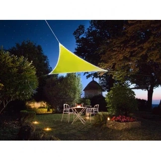 Afbeelding van Schaduwdoek driehoek Perel 3.6 x meter (Waterafstotend, Zonnepaneel, 107 LEDs, Lime groen)