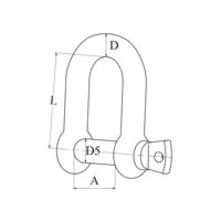 Afbeelding van D sluiting rvs 4mm
