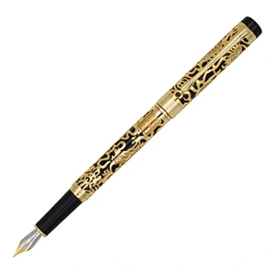 Afbeelding van Advanced Jinhao 5000 Dragon Year vulpen, goud en zwart