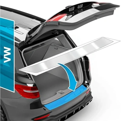 Afbeelding van Beschermfolie voor de kofferbak, complete set VW Tiguan 2 (II) AD1 2016 2024, bumper achter, transparante folie, zelfklevend