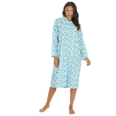 Afbeelding van Undercover Babydoll met lange mouwen van geborsteld katoenflanel voor dames, Blauw