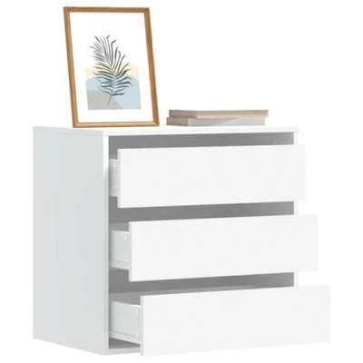 Image de vidaXL Commode d&#039;angle blanc 60x41x58 cm bois d&#039;ingénierie852843