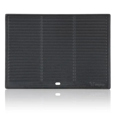Afbeelding van BBQ Toro gietijzeren grillplaat, 42,5 x 31,5 cm, omkeerbare plaat, voor beide delen bruikbaar, rechthoekig, universeel en stabiel