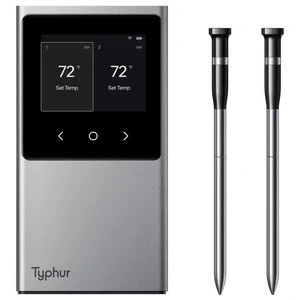 Afbeelding van Typhur Sync Dual 2 probes Draadloze vleesthermometer BBQ thermometer Bluetooth &amp; WiFi Bestand tot 375C keramische handgreep Batterijduur van 50 uur IP67 waterbestendig app met meldingen