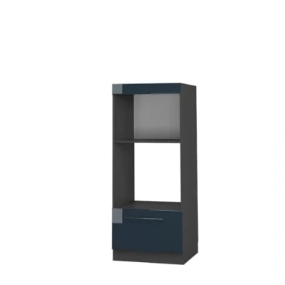 Afbeelding van Vicco Magnetronkast Fame Line, Donkerblauw hoogglans/Antraciet, 60 cm open