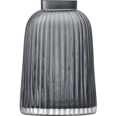 Afbeelding van L.S.A. Pleat Vaas 20 cm Grey / Glass