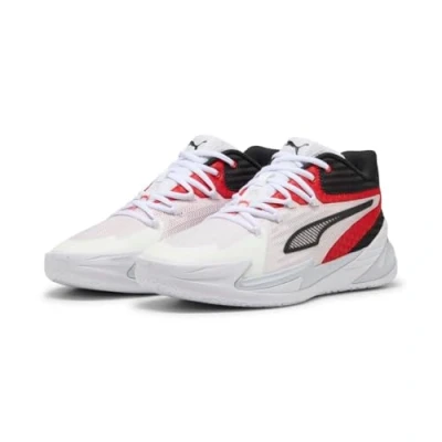 Afbeelding van Puma Dagger Basketbalschoenen, Heren, Maat: 44.5, Red/black Textiel/ synthetisch