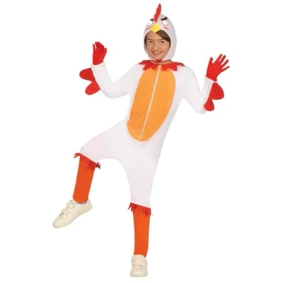 Afbeelding van Fiestas Guirca Verkleed dierenpak kip wit 2 delig Carnaval kostuum voor kinderen 110/116