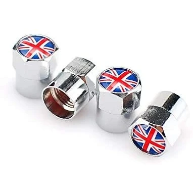 Afbeelding van Goliton® mini autobandventieldopje met Engelse Vlag Afbeelding zilver