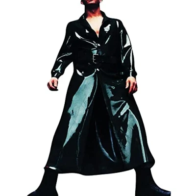 Afbeelding van MINUSE Jumpsuit met lange mouwen van 100% natuurlijk latex voor heren, zwart, XL