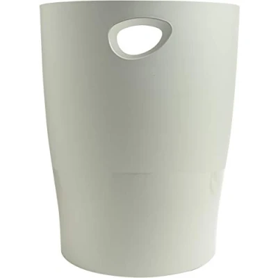 Image de Exacompta Réf. 45306D 1 corbeille à papier, poubelle ECOBIN avec poignées Volume 15 litres Dimensions 26,3 x 33,5 cm Pour Home Office et bureau Opaque gris