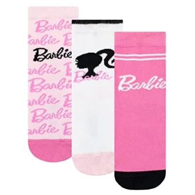 Afbeelding van Barbie Meisjessokken, verpakking van 3 stuks, Roze