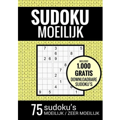 Afbeelding van Sudoku Moeilijk / Zeer Puzzelboek: 75 Moeilijke Puzzels voor Volwassenen en Ouderen