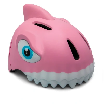 Afbeelding van Crazy Safety Kinderfietshelm Roze Haai S/M 49 55 cm verstelbaar