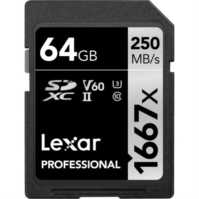 Afbeelding van Lexar SDXC Professional 64GB UHS II V60 1667x
