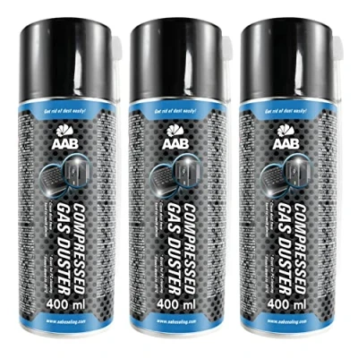 Afbeelding van AABCOOLING 3 x stofspray, 400 ml, bereiding van persluchtspray, computerstofverwijderaar, stofverwijdering, geurloos, aerosol, computermateriaal, fles