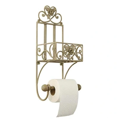 Afbeelding van Clayre &amp; Eef WC Rol houder 20x15x43 cm Beige Ijzer Toiletrolhouder