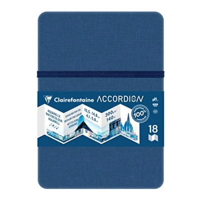 Afbeelding van Clairefontaine Leporello Aquarel Accordion Boekje A6 300 grams