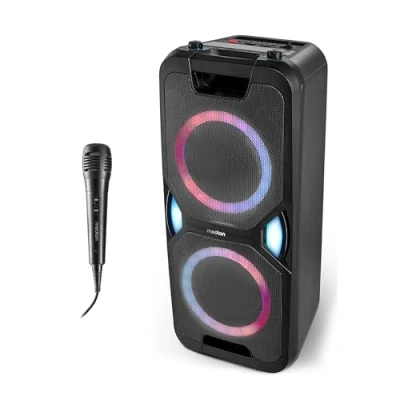 Afbeelding van Medion Life Bluetooth Luidspreker (P61468) Boombox Party Speaker met Microfoon Draadloze Box Karaoke Set Radio