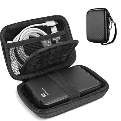 Afbeelding van ProCase beschermhoes voor externe harde schijf, 2,5 inch, WD, Toshiba, Canvio, Seagate, Samsung SSD HDD, draagbare tas, schokbestendig, met kaartvakken en accessoires