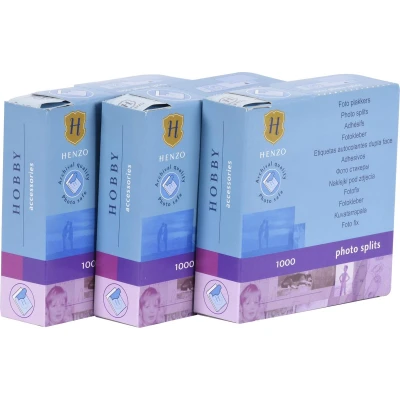 Afbeelding van Fotoplakkers Henzo Plakstrips 3x 1000 stuks Transparant
