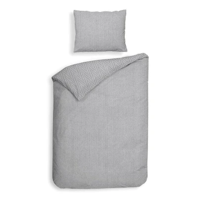 Afbeelding van Heckettlane Spina Dekbedovertrek Eenpersoons 140x200/220 cm Light Grey