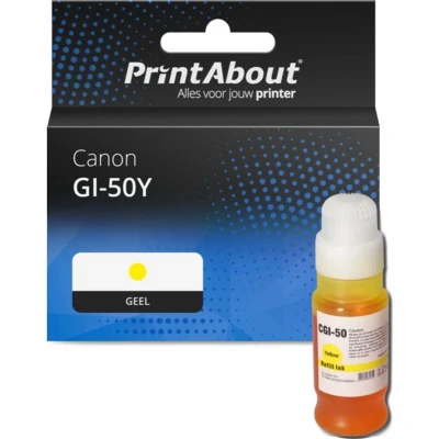Afbeelding van Huismerk Canon GI 50Y Inktcartridge Geel Hoge capaciteit