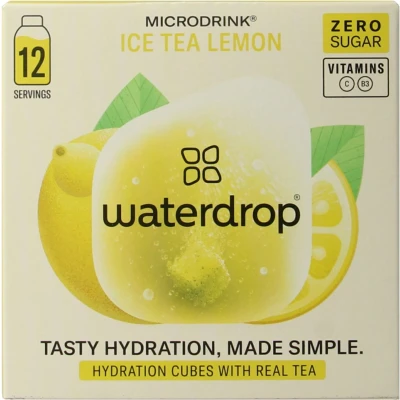 Afbeelding van Waterdrop Microdrink Ice Tea Lemon Smaaktablet 12 Stuks Geel