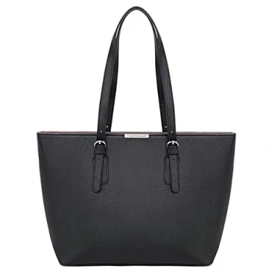 Afbeelding van David Jones Shopping Handtas Vrouwen Groot Tas Hoge School Meisje Tote Bag Schouder PU Lang Handvat Shopper Grote Capaciteit A4 Studententas Werk, zwart.