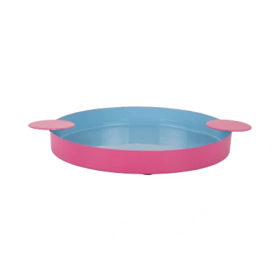Afbeelding van Present Time Dienblad Double Funky Large Soft blue &amp; bright pink