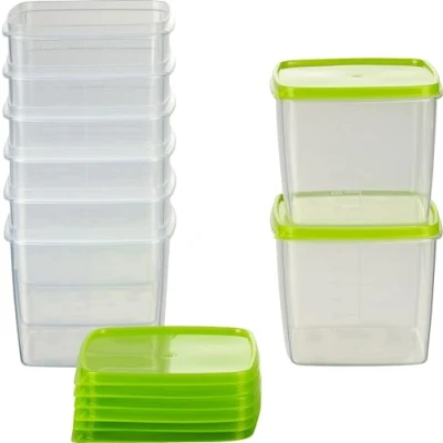 Afbeelding van Vershouddoos vriescontainer Oostenrijk Quality 11x11x9,5 cm 0,75L vierkant (8 stuks) groen