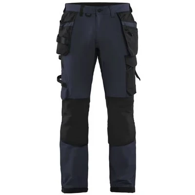 Image de Pantalon artisan stretch 4D bleu foncé/noir Blåkläder