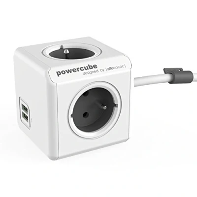 Image de Power cube extended double usb trolley grey 8718444082217
