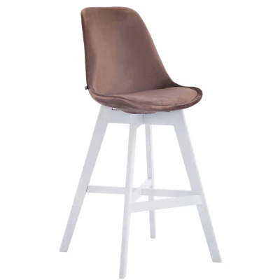 Afbeelding van Barkruk Narvik Velvet Wit Frame Bruin