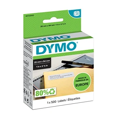 Afbeelding van Dymo 11352 (S0722520) Etiket Zwart op wit (25 mm x 54 mm)