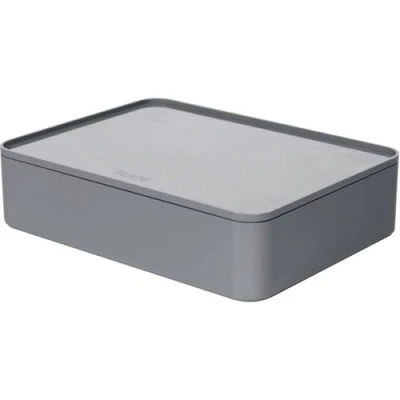 Afbeelding van Han Ha 1110 19 Smart Organiser Allison Box Met Binnenschaal En Deksel Graniet Grijs, Stapelbaar