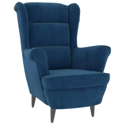 Afbeelding van vidaXL Blauwe fluwelen fauteuil