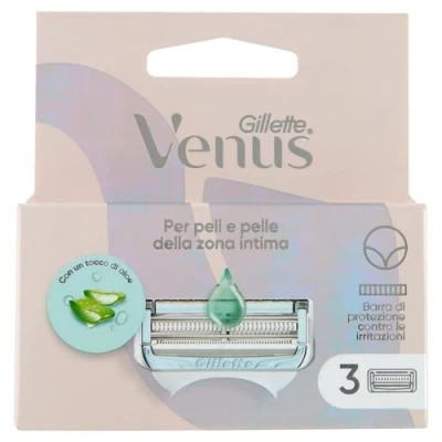 Afbeelding van Gillette Venus voor haar en huid in de intieme zone, 3 reservemesjes scheerapparaten