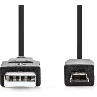Afbeelding van USB A naar Mini kabel 5 meter 2.0 (100% koper, Zwart)