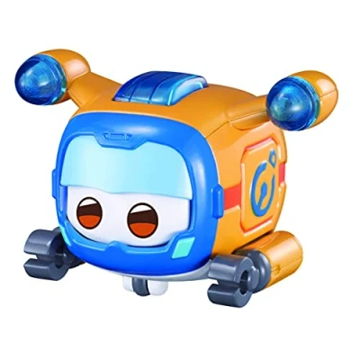 Afbeelding van Super Wings Speelgoed voor 3 4 5 6 7 8 9 jaar Old Boy Girl, Donnie Pet w/Light Facial Expressions Interchanging Gift, Geel